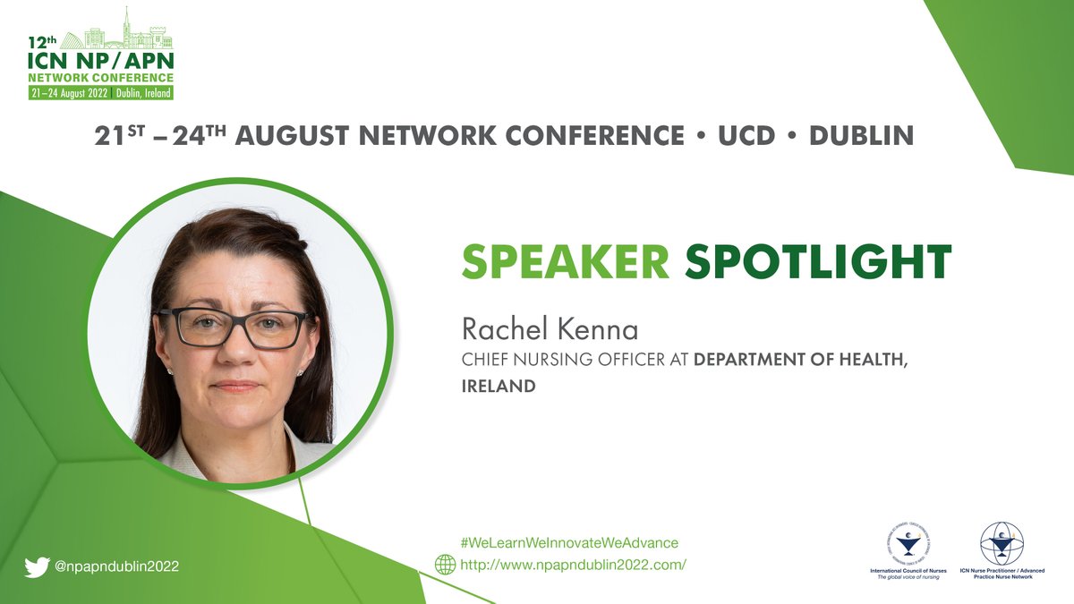 NPAPNDublin2022's tweet photo. We're honoured to have the Chief Nursing Officer from the Department of Health, Rachel Kenna with us as a keynote speaker at #NPAPN2022 in #Dublin. 

Register and join us, visit: https://t.co/uDYjYyQlPP

#WeLearnWeInnovateWeAdvance

@MichelleAcornDr @ICNurses @INMO_IRL https://t.co/9skdX78tO2