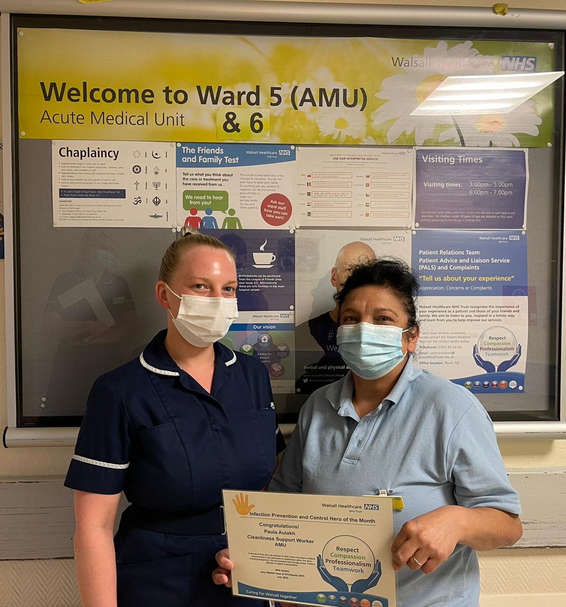 DCNO_Amy's tweet photo. Congratulations to Paula for being an IPC Hero of the month. Paula supports cleanliness standards on our busy AMU and has implemented some fantastic work since starting this role. Thanks for all you do Paula! https://t.co/aPYN1raB0A