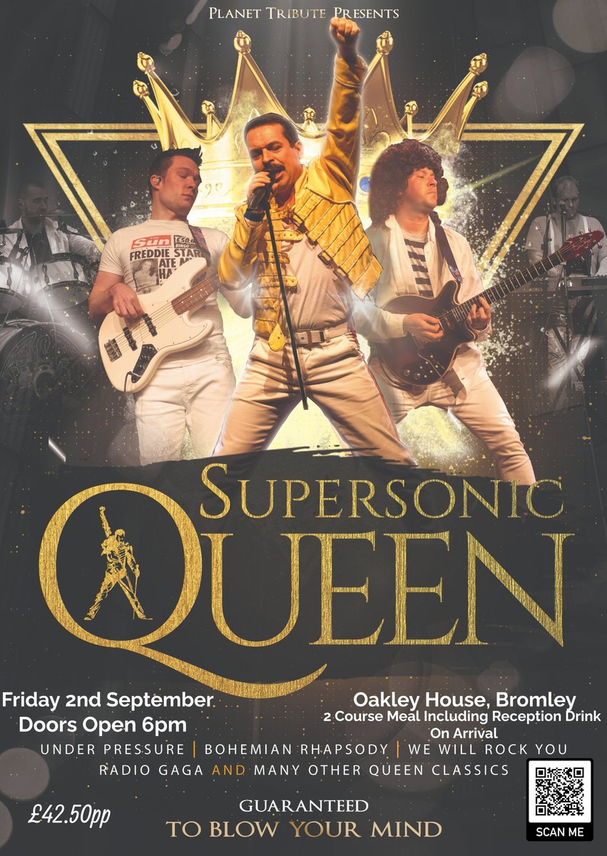 25 Days until the amazing Supersonic Queen performs at Oakley House! Click link below to book eventbrite.co.uk/e/supersonic-q…
or contact Oakley House to book.
info@oakleyhouse.co.uk
0208 462 9292
#Bromley #QUEEN #London #livemusic #tribute