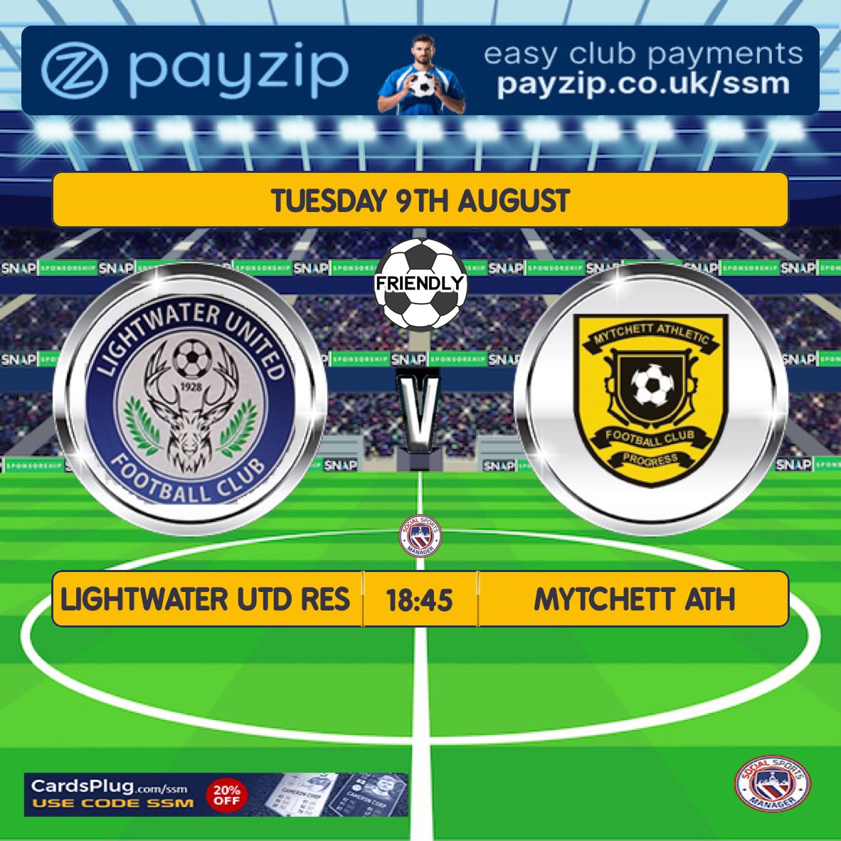 Lightwater United FC (@clublightwater) on Twitter photo โฝ๏ธ NEXT UP โฝ๏ธ
๐ <a href="/MytchettAthMens/">Mytchett Athletic FC</a>
๐ Tues 9th August
๐ 18:45pm Kick Off
๐ Lightwater Leisure Centre
๐ GU18 5RP
๐ Pre-Season Friendly
The reserves have their first pre season game of the season tomorrow night. Come down and support! #upthelights โฝ๏ธ NEXT UP โฝ๏ธ
๐ <a href="/MytchettAthMens/">Mytchett Athletic FC</a>
๐ Tues 9th August
๐ 18:45pm Kick Off
๐ Lightwater Leisure Centre
๐ GU18 5RP
๐ Pre-Season Friendly
The reserves have their first pre season game of the season tomorrow night. Come down and support! #upthelights