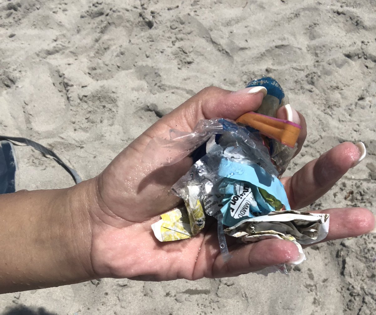 STorresELA's tweet photo. Awesome beach day yesterday, but 10 minutes in the water yielded a fistful of trash. At the end of the day, my son and I walked the beach and collected 5 bags of trash. You can’t save the world by yourself, but you can make a difference, and every little bit helps! 🌍 🏖 🗑 https://t.co/umGM5AaoAi