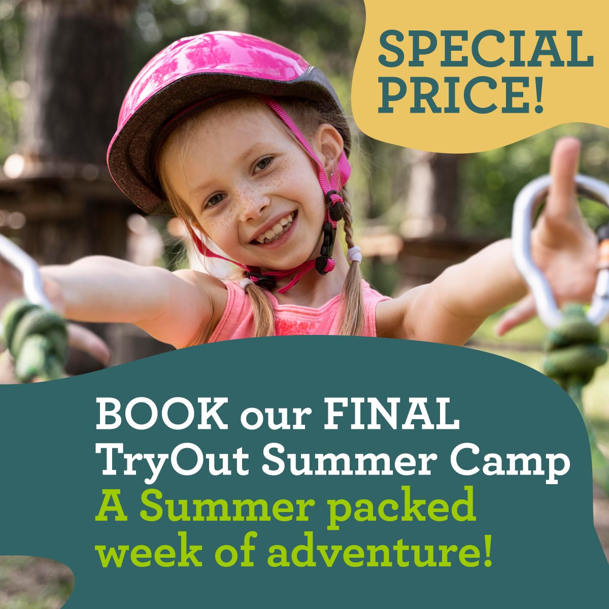 Outdoor activities and more that are fun and kids aged 8-15 will LOVE! Perfect for the #SchoolHolidays • 7 nights • Includes all lodging and meals • All activities included - lots of fun! • Accompanied Travel from pick up points • Limited Spaces! summercampstrust.org/tryout-camps