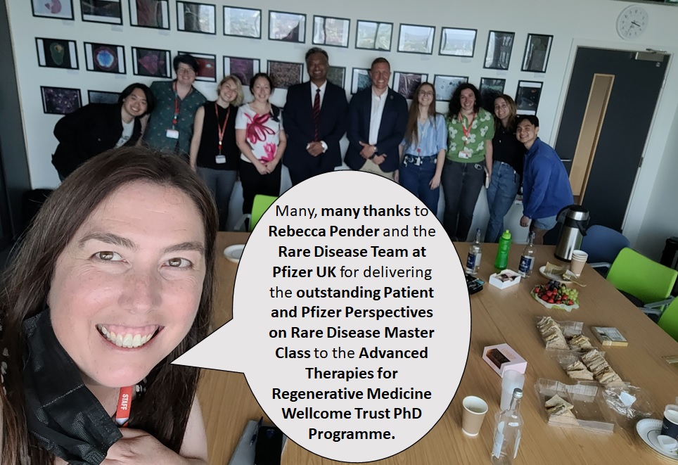 MANY THANKS to #patientadvocate extraordinaire Rebecca Pender and awesome Pfizer Rare Disease Team UK for delivering June 2022 ATRM Master Class.  Incredible to be learning from you - #advancedtherapies and #genetherapies - 😊.