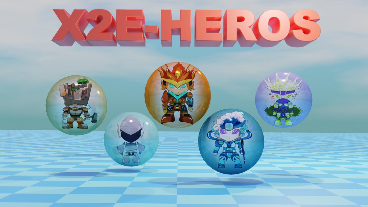 Shin__Ken's tweet photo. 水のHEROをどうしても前に出してくて不自然な並びになりました。
そして気が付いたら背景も床もブルーになってました。

 #X2Eコンペ #X2EDAO #水のHERO https://t.co/cejqWb2INk
