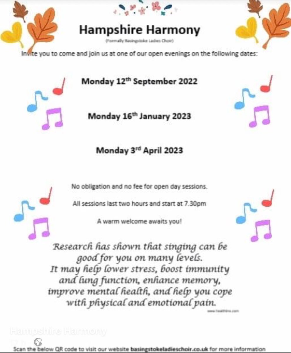 choir_ladies's tweet photo. Recruiting now for our #choir under its new name #Hampshire #Harmony. For #OpenDay see poster. Altos Sopranos and Mezzos Mondays from 5th September at Everest Academy Basingstoke RG24 9UP 7.30 til 9.30
#welovebasngstoke #oakleycalling #chinehamcommunity #whatsoninbasingstoke https://t.co/S60Du4oHCB