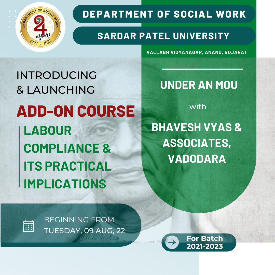 dswspuvvnguj's tweet image. #addoncourse #labourcompliance 
@shivanikdmishra @spunivgujarat @ugc_india @EduMinOfIndia