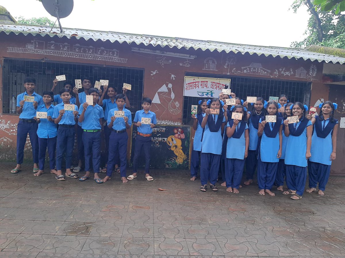 Postcards sent by 5000 tribal students frm Ashramshalas under ITDP Dahanu in Palghar to give best wishes to Hon'ble President of India, Sh. Draupadi Murmu on World Indigenous Tribal Day. @rashtrapatibhvn @TribalAffairsIn @CMOMaharashtra @MahaDGIPR #Proud2BeAdivasi #AdivasiDivas