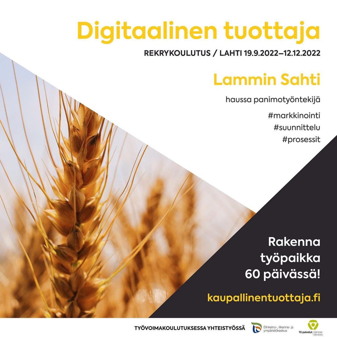 Lammin Sahti Oy etsii tiimiinsä markkinoinnin taitavaa panimotyöntekijää. 

Lue lisää: kaupallinentuottaja.fi/lammin-sahti-oy

Koulutus toteutetaan yhteistyössä @HELYkeskus ja @TEpalvelutHAM kanssa.
#työpaikkojaluomassa #rekrytointi #yhteishankintakoulutus #työvoimakoulutus
