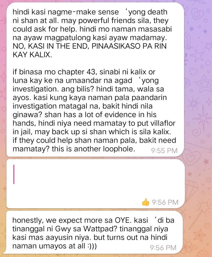 caramelblle's tweet photo. Thoughts ng friend ko sa #OYE45 #OYETheEndOfTime https://t.co/IZHpM0Ssux