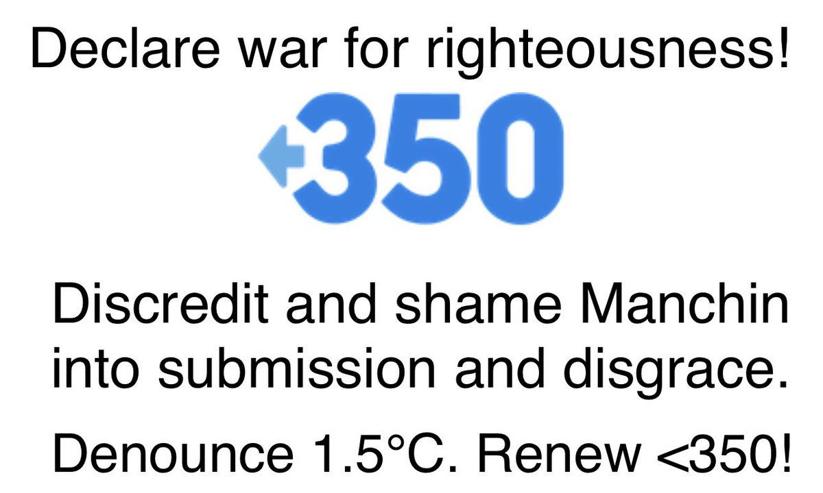 Doug350's tweet photo. @billmckibben Now that the 50/50 Senate, @SenSchumer &amp; art of the deal @SenManchinComms have placated (fooled) everybody with their miraculous hat trick ‘half baked half assed’ (JEH phrase) IRA we can proclaim “GOOD START” as the CEO of a former employer would say.

Now to up the ante #4thAct https://t.co/fJCzLsyQBS