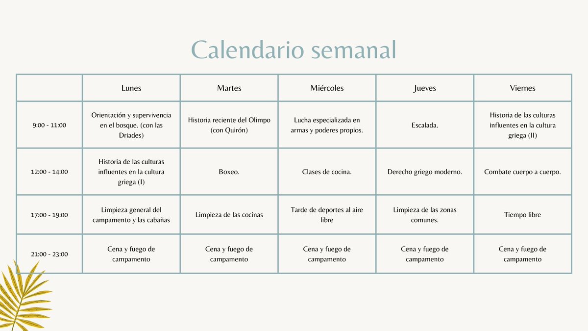 xtrainingcamp's tweet image. ¡Aquí el horario de la semana! Como veis, según avanza el tiempo, las clases se vuelven más específicas... Ale, a aprender mucho.