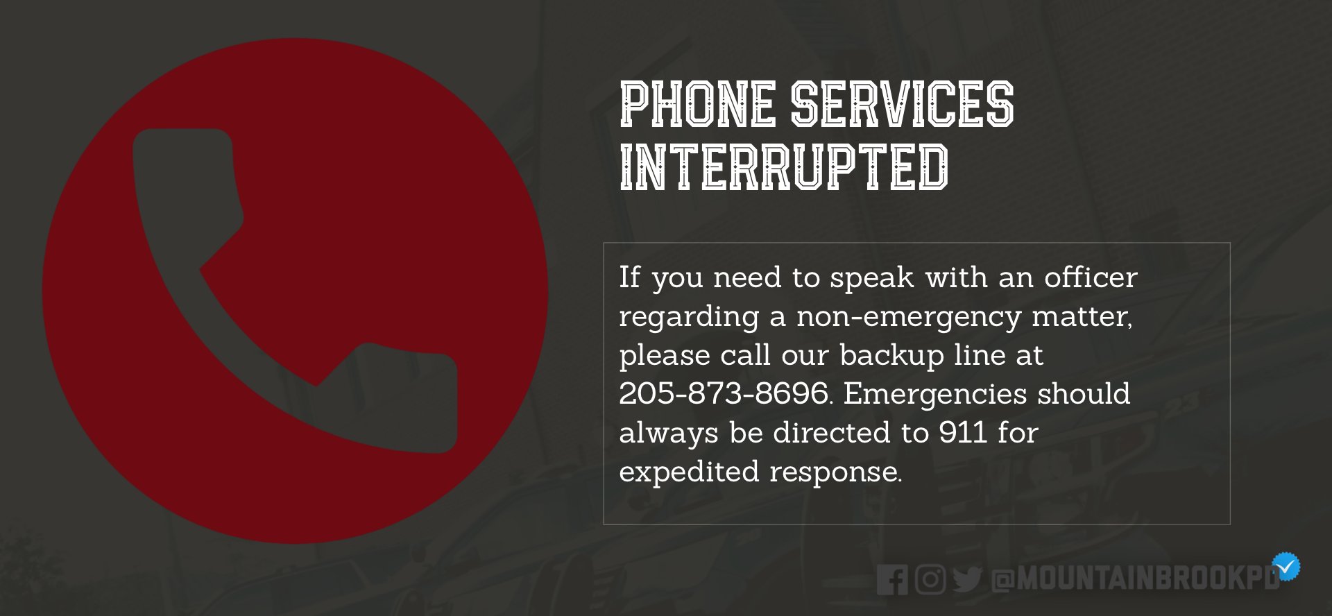Mountain Brook Police Dept on Twitter "MBPD nonemergency telephone