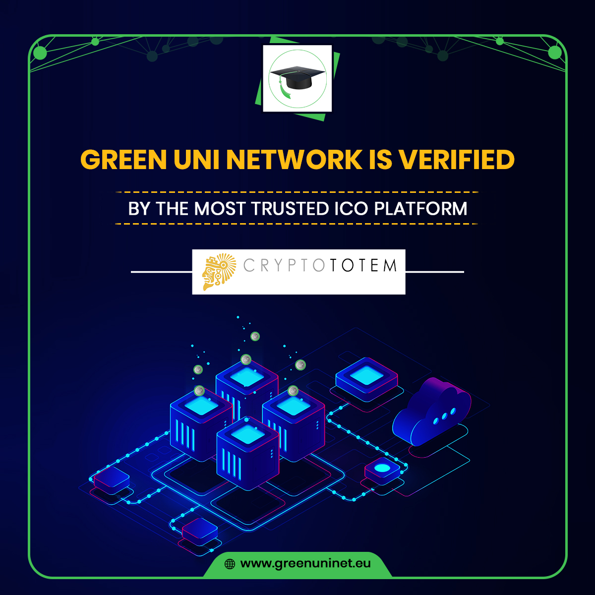 GreenuniNetwork's tweet photo. #GreenUniNetwork is verified by the most trusted #ICO platform #CryptoTotem
Listing link: https://t.co/kjV1wY09lg
#greenytoken #icolisting #bestico #cryptos #cryptocurrency https://t.co/9ptAuCK5So
