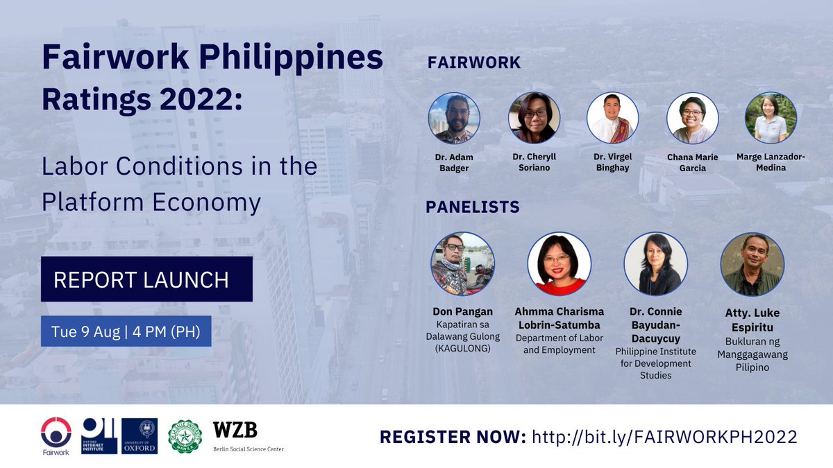 Join us tomorrow for the launch of the #FairworkPH22 Ratings at 4PM (+8:00 GMT)

Sign up: bit.ly/FAIRWORKPH2022