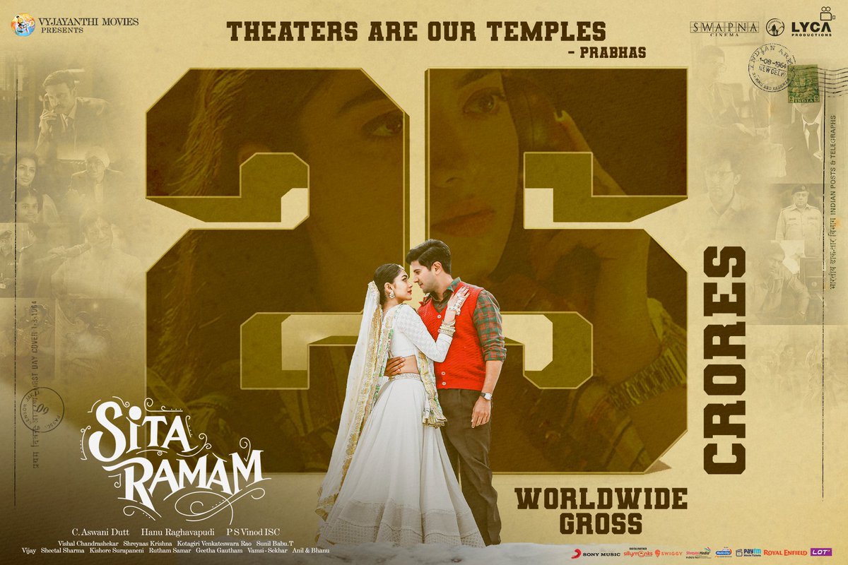 VyjayanthiFilms's tweet photo. 𝐓𝐡𝐢𝐬 𝐢𝐬 𝐣𝐮𝐬𝐭 𝐲𝐨𝐮𝐫 𝐥𝐨𝐯𝐞 💘

#SitaRamam #SitaRamamInCinemas 

@dulQuer @mrunal0801 @iamRashmika @iSumanth @hanurpudi @AshwiniDuttCh @VyjayanthiFilms @SwapnaCinema @DQsWayfarerFilm @LycaProductions @RelianceEnt @SonyMusicSouth https://t.co/BjeTUkIplT