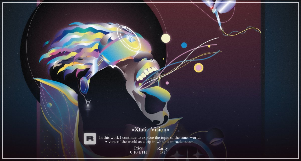 cryptalica's tweet photo. 🦋«Xtatic Vision» 
🔸In this work I continue to explore the topic of the inner world
🔸Price: 0.10 $ETH
🔗Available on @rarible right now: https://t.co/KnwpJfFzgH
#nft #nftart #rarible #NFTCollection #nftcollector #NFTVisual https://t.co/jvqPskGy1X