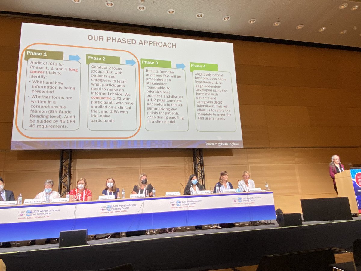R2SurviveCancer's tweet photo. Dr Belinda, ex USFDA &amp; current Director @LUNGevity provided a great presentation on #InformedConsentForms patients experience &amp; expectations at #WCLC22 
Learnings which must considered &amp; taken care by all academic research centres, biopharma companies &amp; CROs
#PatientCentric https://t.co/6Yd0G9PQX3