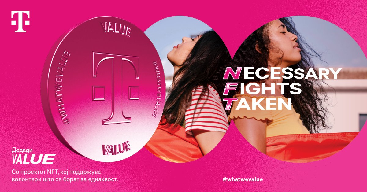 TelekomMK's tweet image. Еднаквоста треба да е секојдневие на сите! Додади Value со NFT проектот за младинско волонтерство 📲 bit.ly/3OQpj4S
#telekom_mk #nftvalue #whatwevalue
