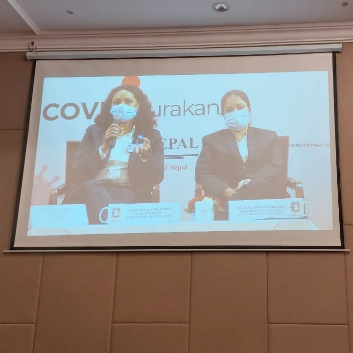 BiratNepal's tweet photo. Panelist Dr Sangeeta Kaushal Mishra, Chief Specialist, Ministry of Health & Population, depicts the use of pathogen sequencing & the significance of integrating genomic information in planning & policy making
@smadixit @BasnyatBuddha @abhilashakarkey @lstmnews #CMDN #NHRC #OURCU https://t.co/bbAP5qke6n