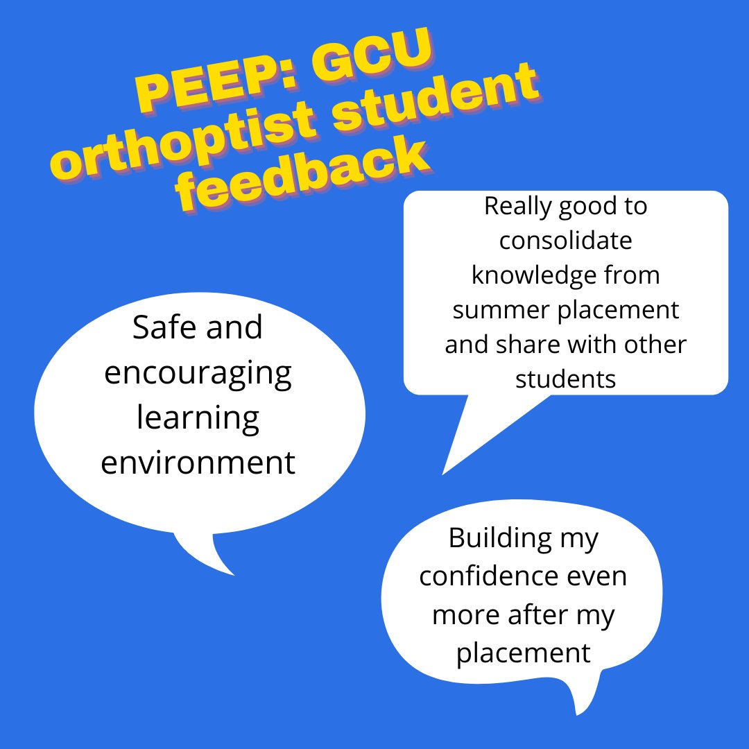 NESnmahp's tweet photo. Week 2 of GCU Orthoptist PEEP placement. Really positive feedback from students at the end of week 1. We shall be sharing practice educator and lecturer feedback too. #PrBLRecovery @ailidhAHPed @Claudwall @SarahBAHP @drlisataylor @ashleighmellors @OrthopticsGCU @FollowBIOS https://t.co/UskyGoeJ3s