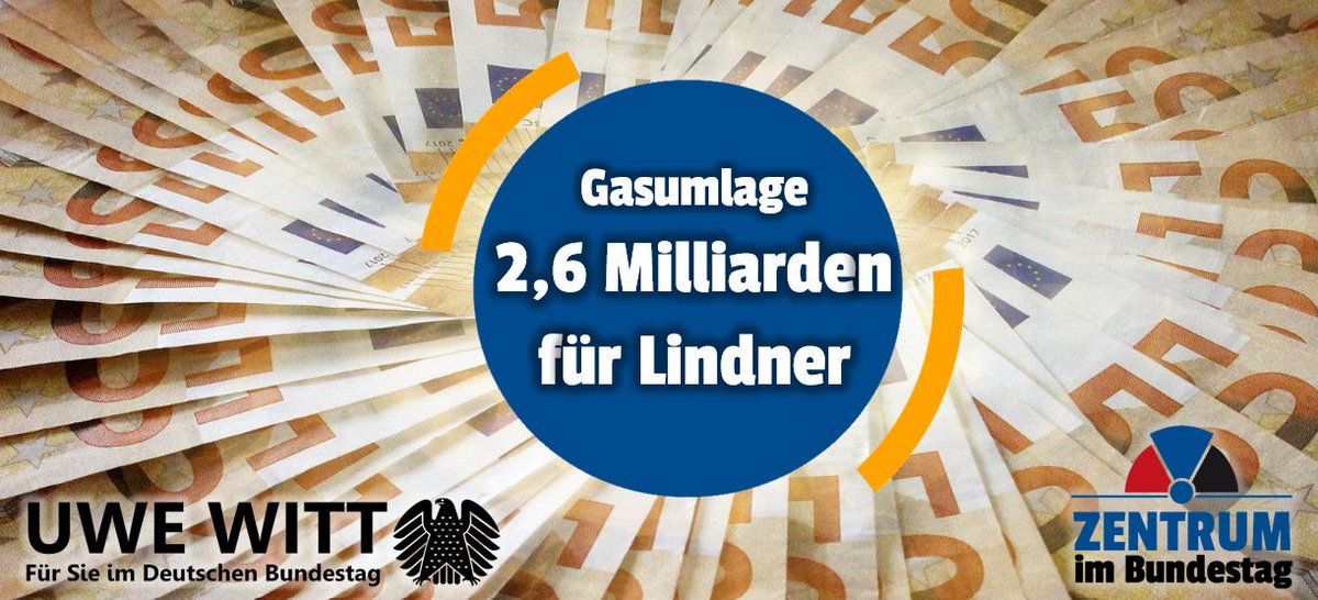 Witt_Uwe's tweet photo. #Gasumlage spült Milliarden in #Lindner s Kasse. #uwewitt : Der Staat darf sich nicht auf Kosten der #Gaskunden bereichern. Keine #Mehrwertsteuer auf #Gasumlage https://t.co/uJHyGUfSha