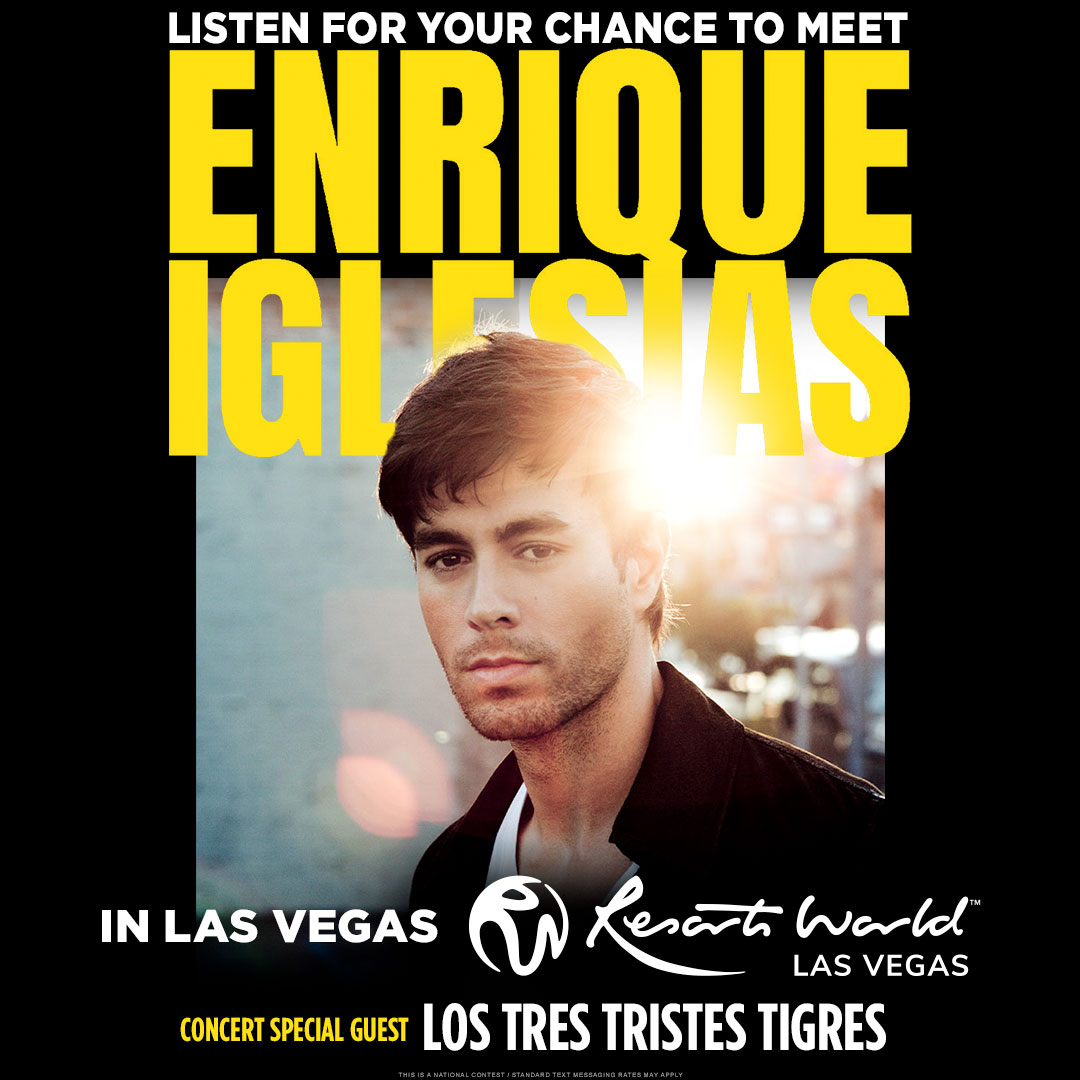 Listen for the daily keyword and text in for your chance to fly to Vegas to see Enrique Iglesias this September! Contest details at WNCV.com