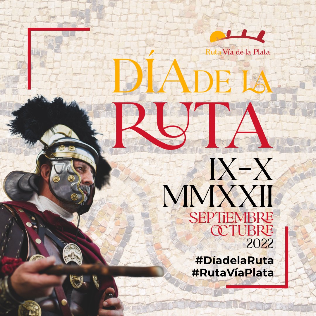 RutaViaPlata's tweet photo. ¡Comienza la cuenta atrás! Un mes. Solo falta un mes para celebrar el Día de la Ruta Vía de la Plata 2022. ¡Atento al programa de actividades para festejar esta efeméride en la que recordamos el nacimiento de #Trajano. #18septiembre #DíaDeLaRuta #RutaVíaPlata #efemérides #turismo https://t.co/FVQ9sCuJ9y