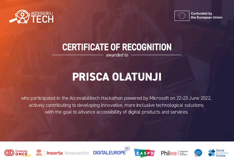 OfficialPrisca's tweet image. Thanks to @DIGITALEUROPE @Microsoft #accessibilitech 🙏🏿