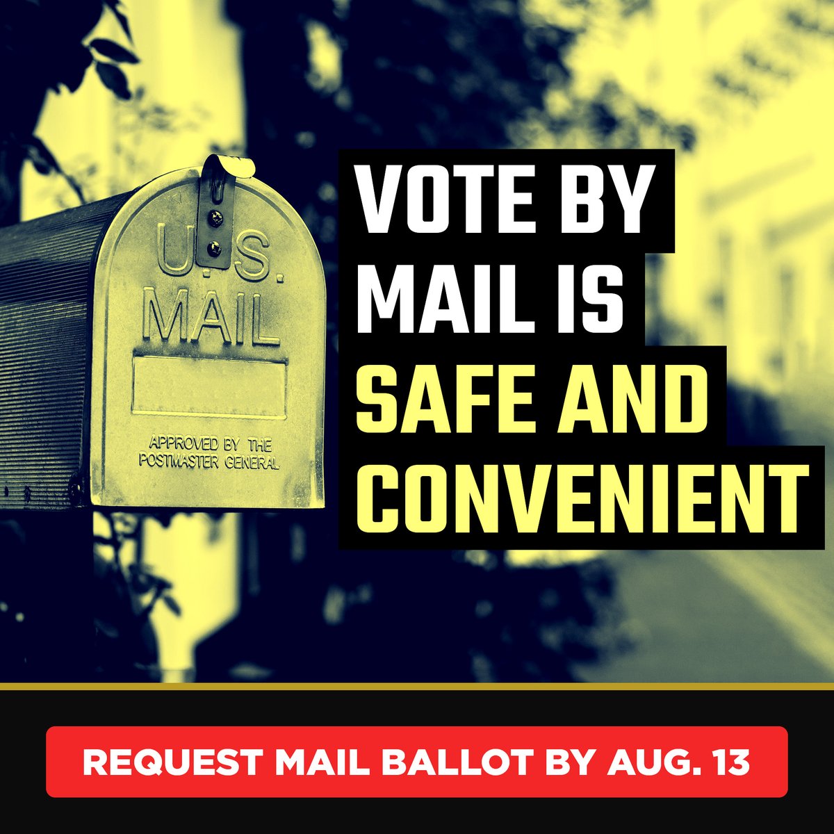#VoteByMail is safe, secure, convenient, and it means you can vote from the comfort of your own home! Skip the lines at the polls and request to receive your ballot in the mail today! Order yours 📬📲 BlackOut.vote