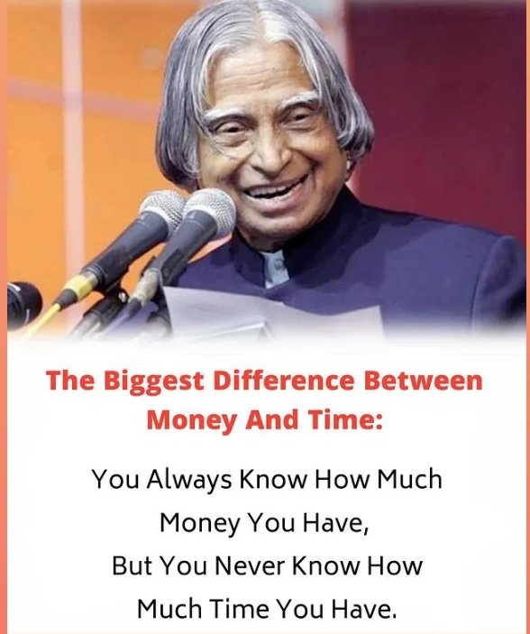 kalamthought568's tweet photo. The Biggest Difference Between Money And Time 🕜 https://t.co/UKBKq5i95t