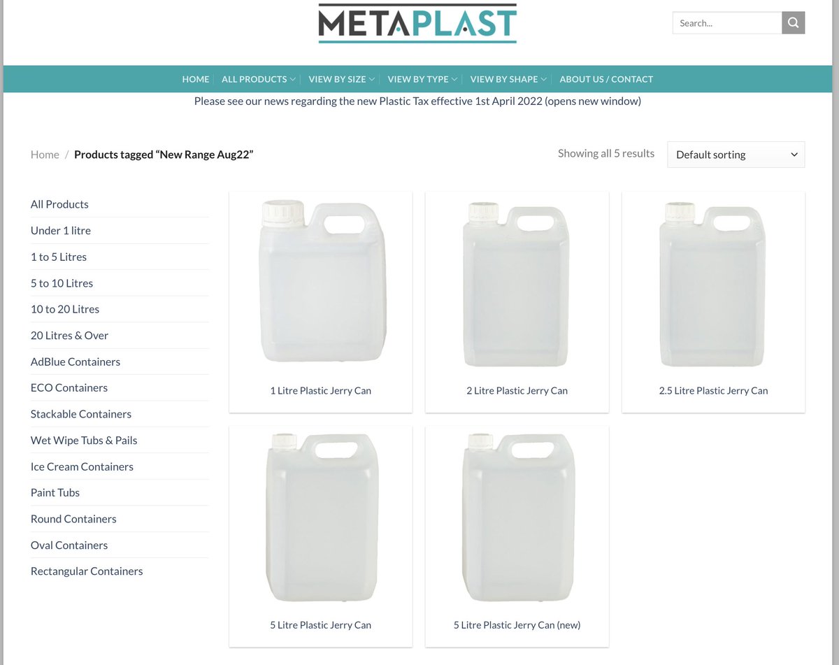 New products available for wholesale on our Metaplast website metaplast.co.uk/product-tag/ne… (1litre ,2litre ,2.5litre, &amp; 2 X 5 Litre jerrycans)
