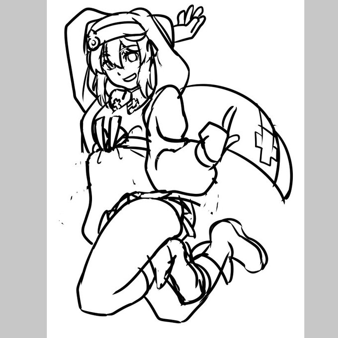 昔のブリジット君の公式絵ポーズで最新版のブリジット君のラフ切った。 