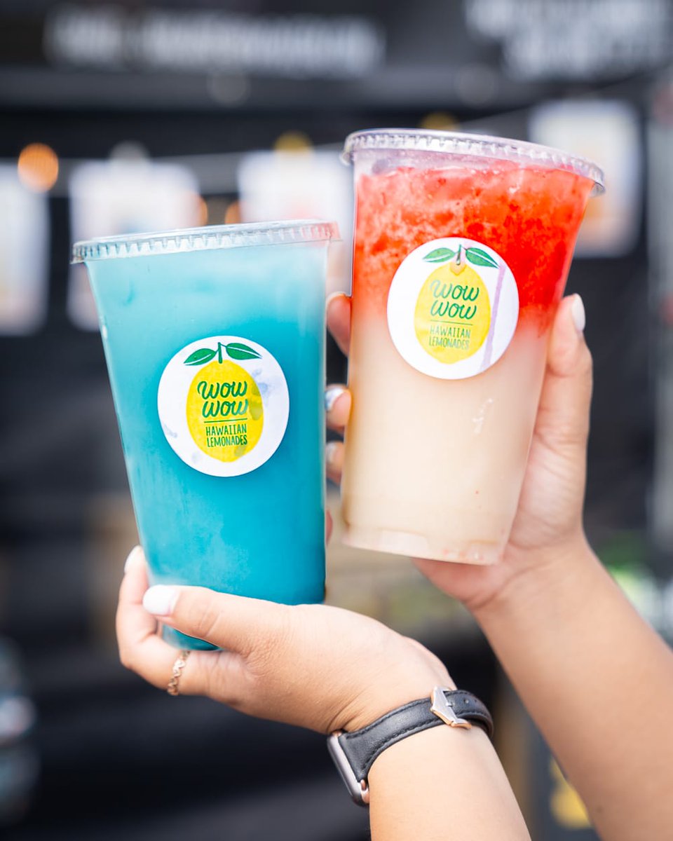 allensunlin's tweet photo. Blue Hawaii &amp; Lava Flow Hawaiian Lemonades from Wow Wow Lemonade at 626 Night Market Bay Area https://t.co/oiB3SkyM13