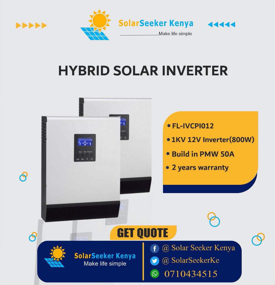 SolarSeekerKe's tweet photo. *3KVA 24V (3KW) HYBRID SOLAR SYSTEM*

1 unit 3KVA 24V Inverter(3KW) 
build in 4000w MPPT
2 units 200Ah 12V Solar Gel Batteries
5 units 450w 34v mono panel,Size:1890*1134*40mm 

Get a quote today! https://t.co/iwGx5XEgsQ

#VoteThemOut #KenyaDecides2022 Kikuyus Eric Omondi Naivasha https://t.co/xTQqdUYaoa