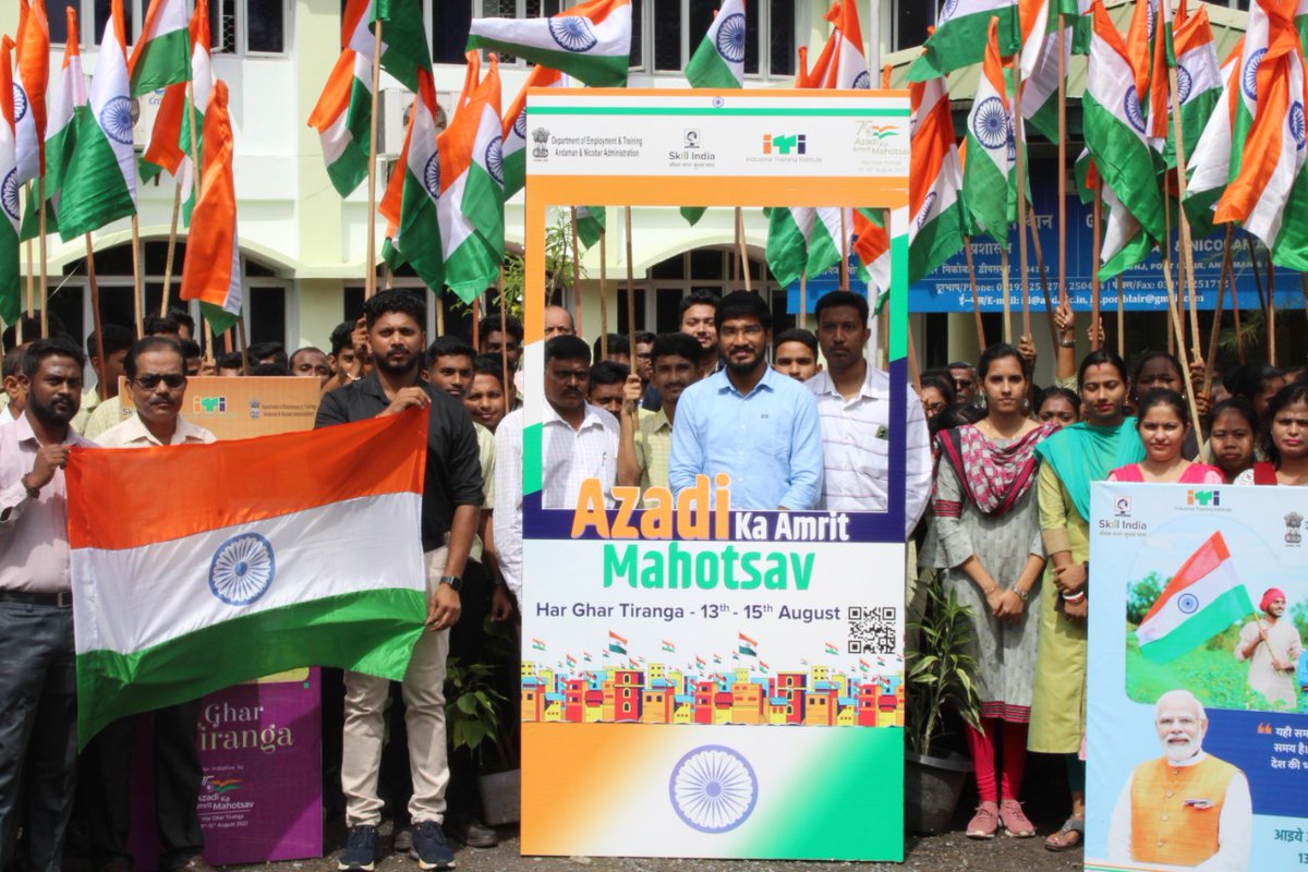 AndamanLabour's tweet photo. Shri Hari Kallikkat IAS, The Secretary (Labour) flagged off ‘Har Ghar Tiranga’ Rally organized by ITI (under the aegis of Dept. of Labour, Employment &amp; Training), Dollygunj. The Rally started from ITI Campus via Dollygunj village, FCI, DBRAIT Pahargaon and  back to its campus.... https://t.co/4NQvnqM8yj