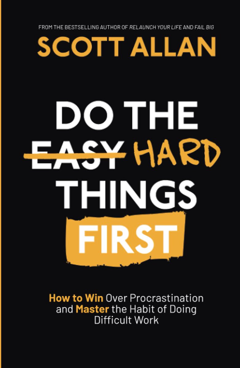 Hey procrastinators, yes, you! In "Do the Hard Things First," Scott Allan analyzes the bad habit of #procrastination and teaches his audience how to implement a new set of behaviors and develop a new identity: ow.ly/3BQx50KcCeJ
