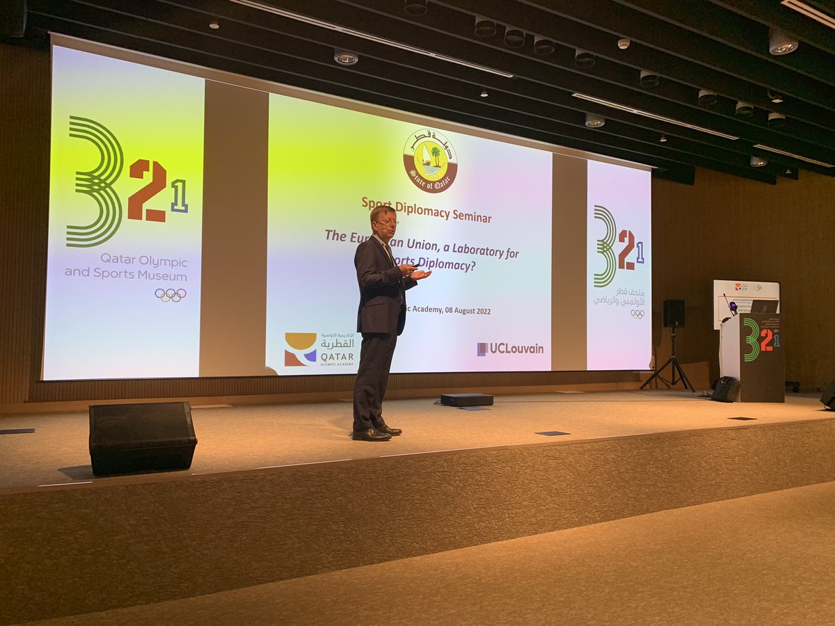 Great insights from <a href="/ThierryZintz/">Thierry Zintz</a> on Sport Diplomacy at 3-2-1 sport museum in Doha, Qatar. Full house with sport administrators from Qatar Olympic Committee and beyond. Nice catching up with you Thierry!