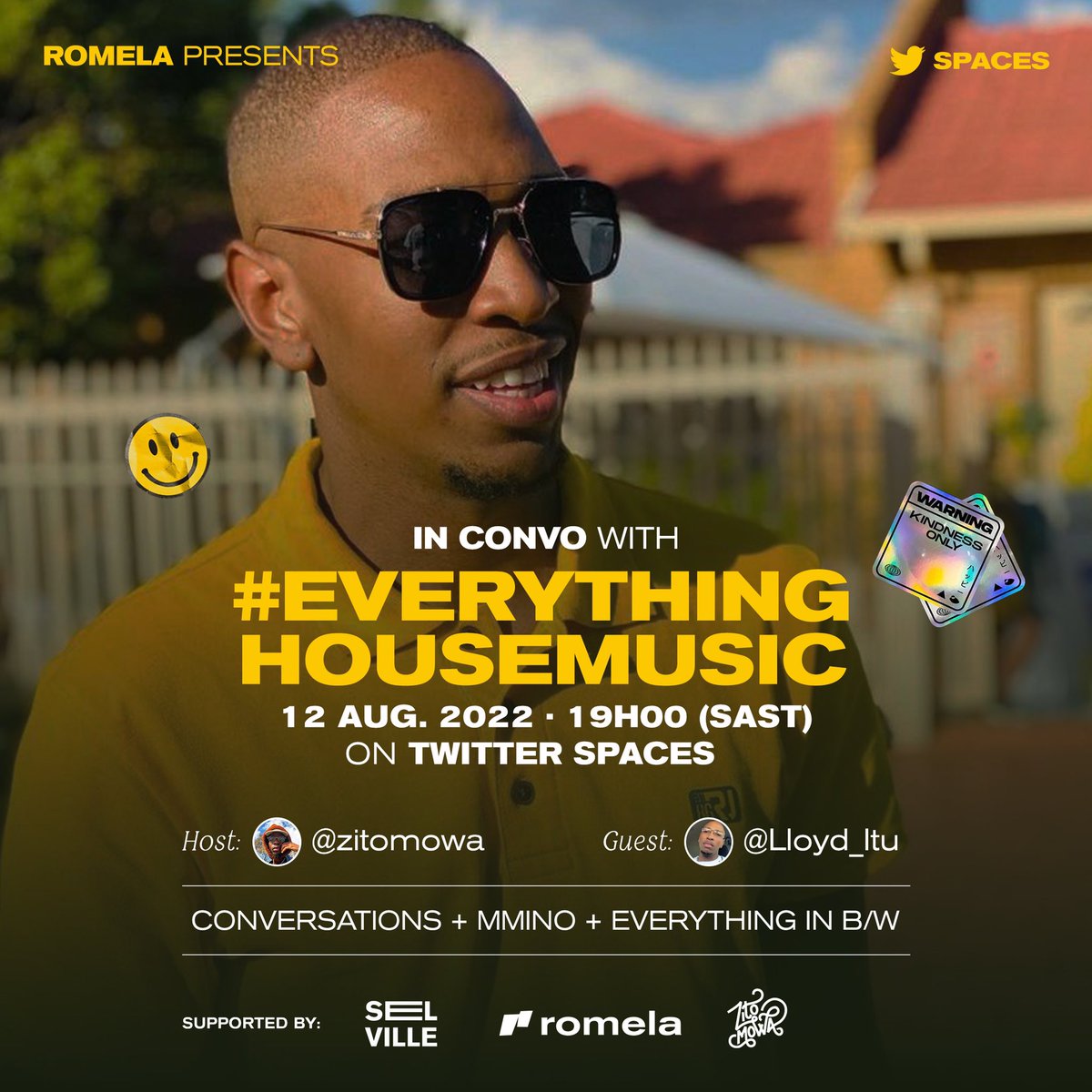 SelvilleRecords's tweet photo. @RomelaRML presents its first installment of #InConvoWith interviews hosted by @zitomowa. Kicking things of with the guest from #EverythingHouseMusic, @Vokzman, @Lloyd_Itu & the mysterious @lee_dot_vibez.
Link - https://t.co/3s9wLklOxp
Details on Posters https://t.co/37CmBTkFNS