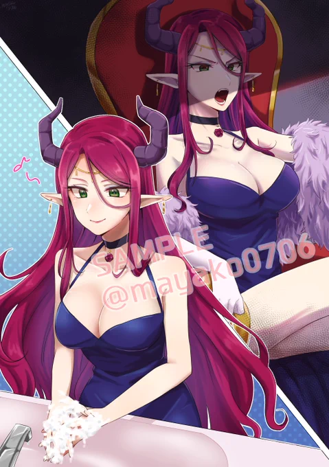 Skeb納品しました!普段描かないシチュ、キャラクター設定でワクワクしました～デザインかなり自由にさせて頂いて楽しかったです #Skeb #Commission より 