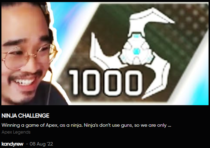thechallengegg's tweet photo. Check out the new apex legends ninja challenge! Believe it! Link: https://t.co/9dxo8oSgQB
P.S. You don't have to beat a challenge to rank in our record book.
# #gaming #gamer #games #gamingcommunity #gamerlife #YouTubers #twitch #follow #streamer @kandyrew https://t.co/TUT5eFyuTY