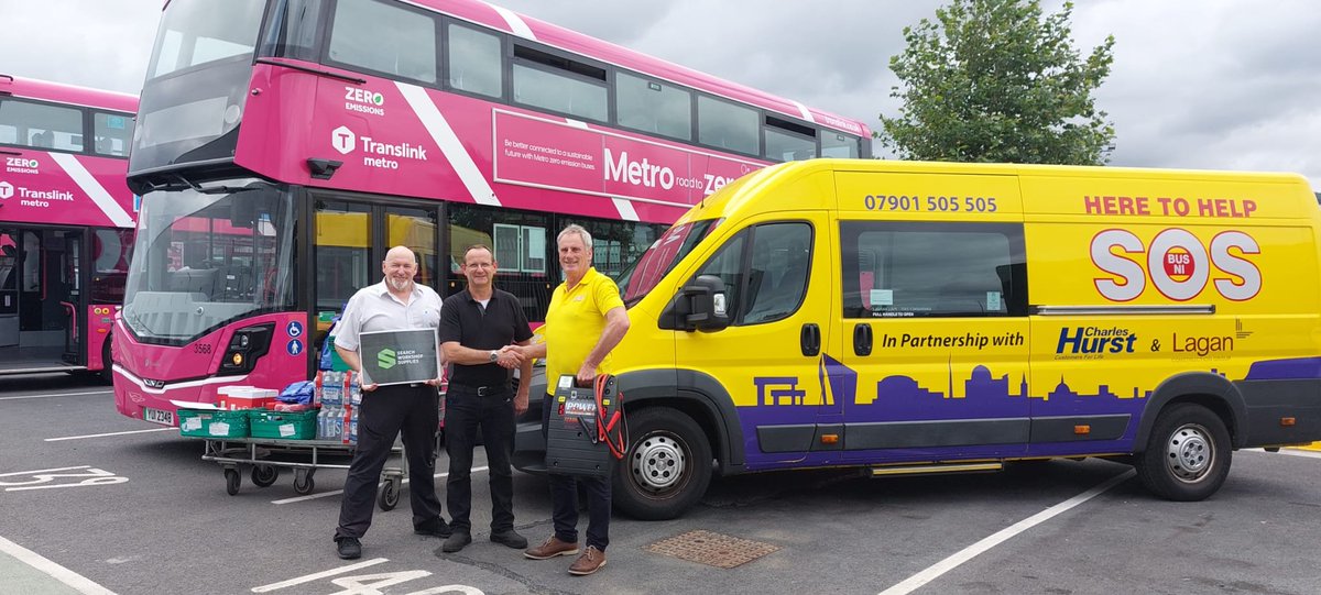 'Thank you, thank you, thank you!' 

Blown away by the generosity of "Translink Milewater Service Centre" and "Search Workshop Supplies" in supplying a new battery booster for our bus and donating £300 to replenish our stocks after our booster was taken from our bus recently.