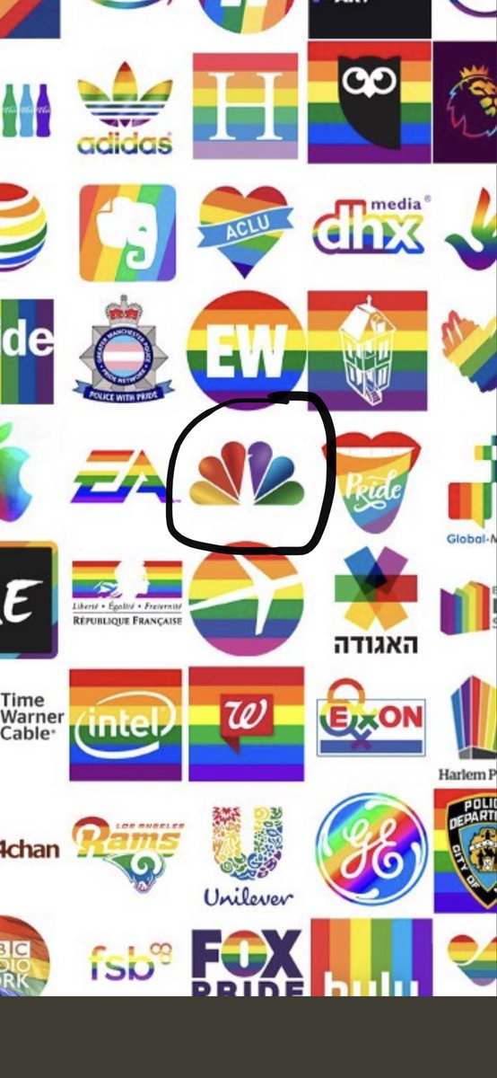 AJFallaro34's tweet photo. @RedactedTruths @nabrix72 @Rothmus Just realized NBC always uses the gay flag logo 😂 https://t.co/cYV34o1MHX