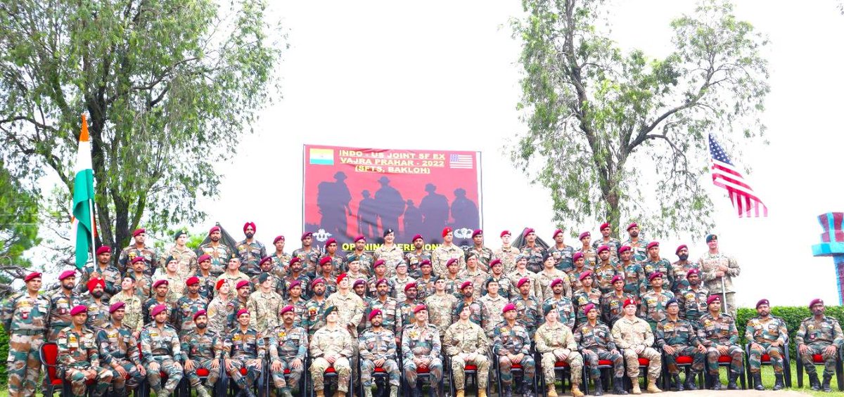 adgpi's tweet photo. 13th Edition of India-US joint #SpecialForces Exercise #VajraPrahar commenced today at Special Forces Training School. The Exercise aims to share experiences &amp; best practices in mission planning and operational tactics of #SpecialForces Operations.

#IndianArmy
#IndiaUSFriendship https://t.co/m1ZeB8vsmk