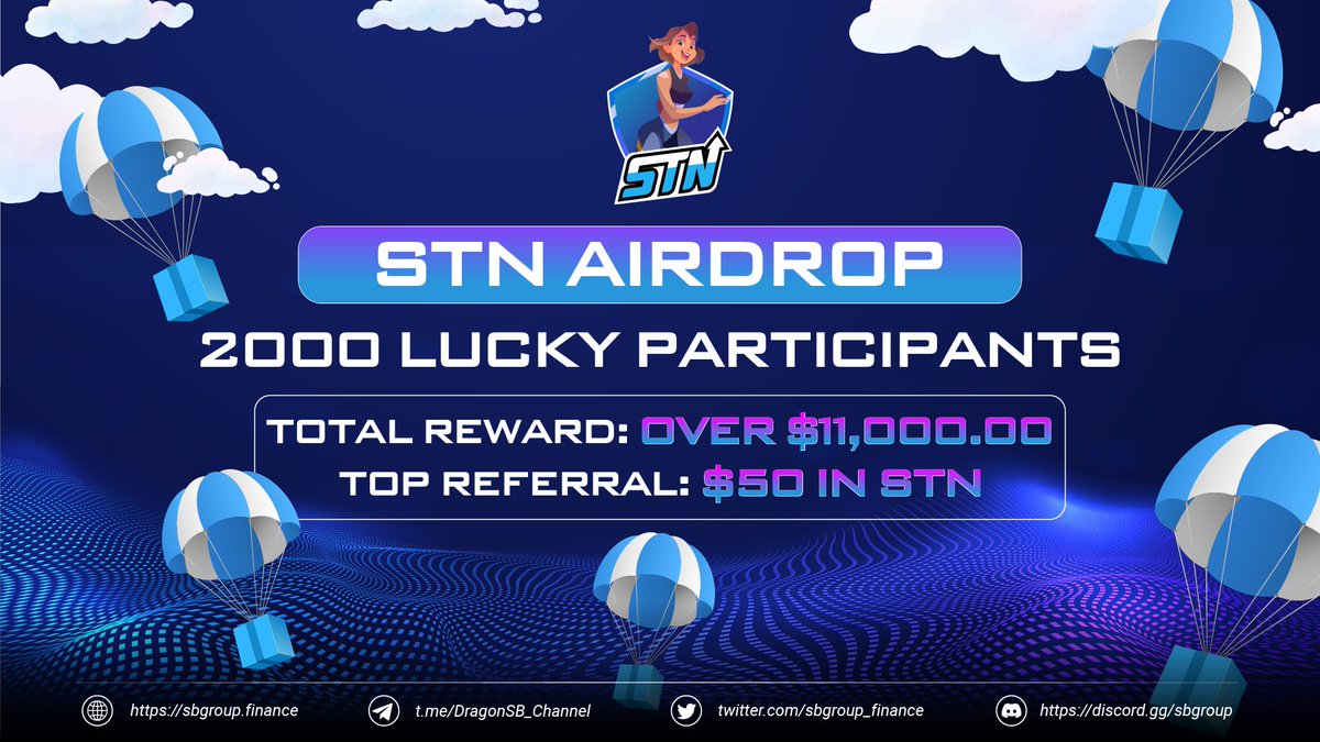 Rich79_Capital's tweet photo. 🎉New Airdrop Event to STN comunity🎉
✅Referral rewards:
  🥇Top 1: $50 STN
  🥈Top 2-10: $20 STN
  🏅Top 11-50: $15 STN
  🏅Top 51-100: $10 STN
  🏅Top 101-200: $7 STN
✅1800 lucky participants will get $5 STN/each
Please follow the requirements 👉🏻https://t.co/gH3uHy8bbW https://t.co/fcPNfGpskW