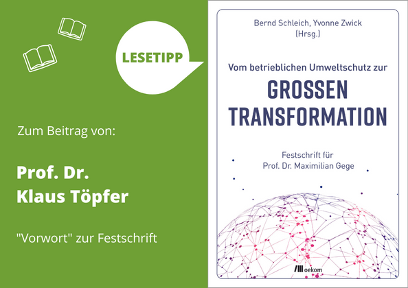 Die soziale und ökologische Marktwirtschaft ist eine entscheidende Säule für ein friedliches Zusammenleben der Menschen, schreibt Klaus Töpfer @IASS_Potsdam im Vorwort.

Hier den Sammelband direkt bestellen 👉 ow.ly/lfVw50KbEkb

#nachhaltigesWirtschaften #Transformation |aw