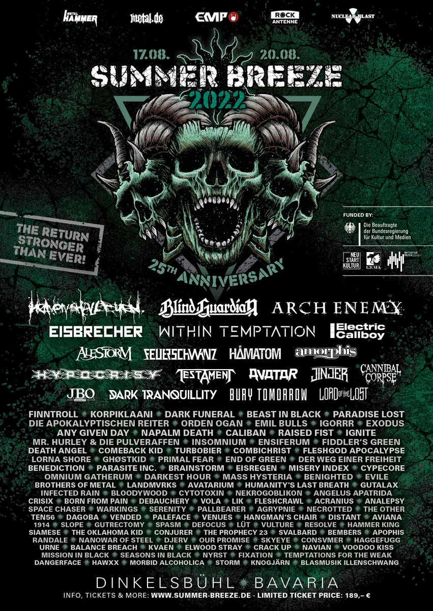 See you 17th August at @summerbreeze97 🤘🤘🤘