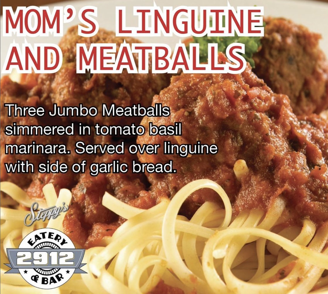 Steppys's tweet photo. Just like mamma
Get Mom's linguini and meatballs 🍝 only at Steppy's!
#justlikemamma #mommy https://t.co/Pk3vCGrOoh
