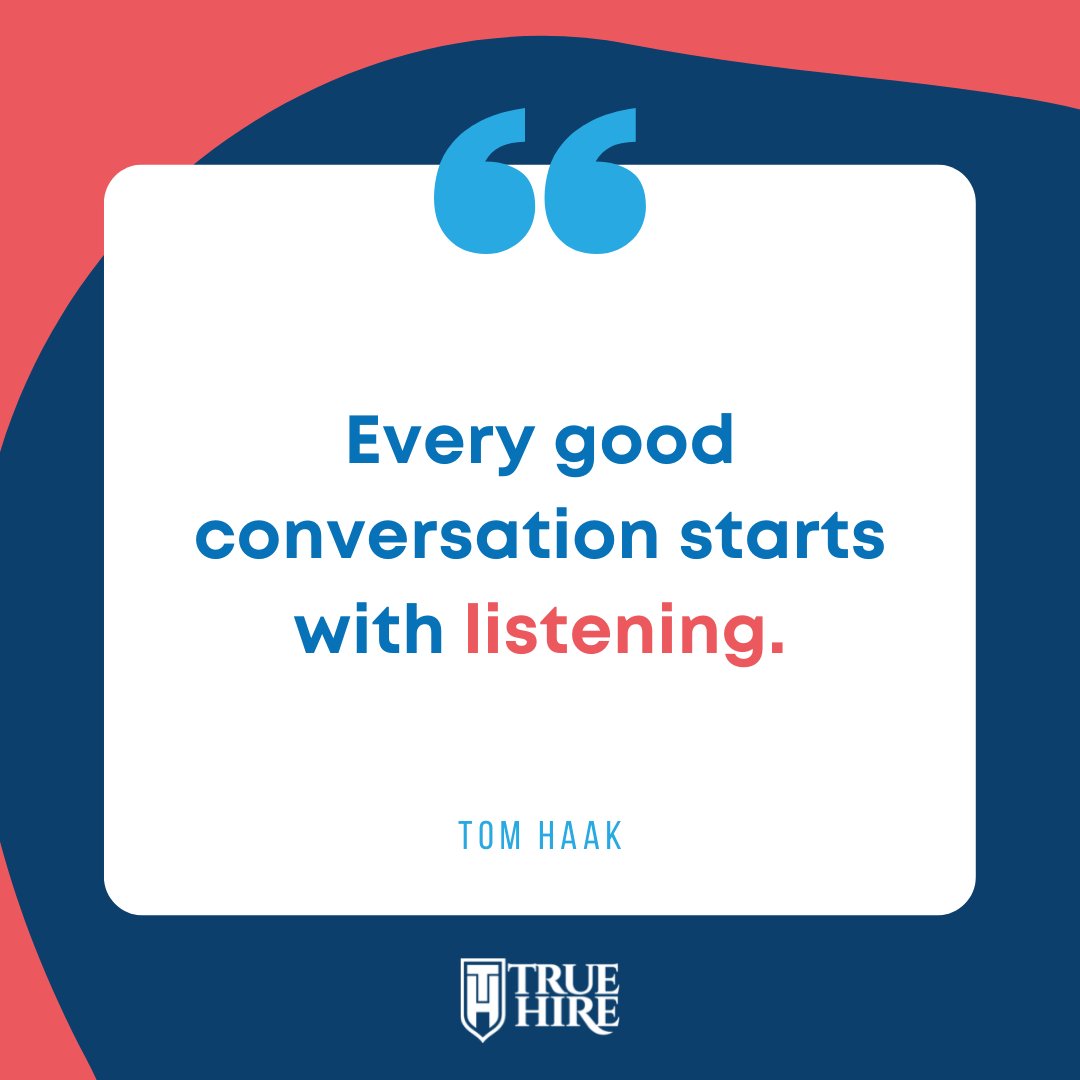 TrueHire's tweet image. How to engage in 𝗔𝗰𝘁𝗶𝘃𝗲 𝗟𝗶𝘀𝘁𝗲𝗻𝗶𝗻𝗴:

👀 Pay attention
👂 Show that you're listening
💬 Provide feedback
😠 Defer judgment
❤️ Respond appropriately

#MondayMotivation #HumanResources #Employees