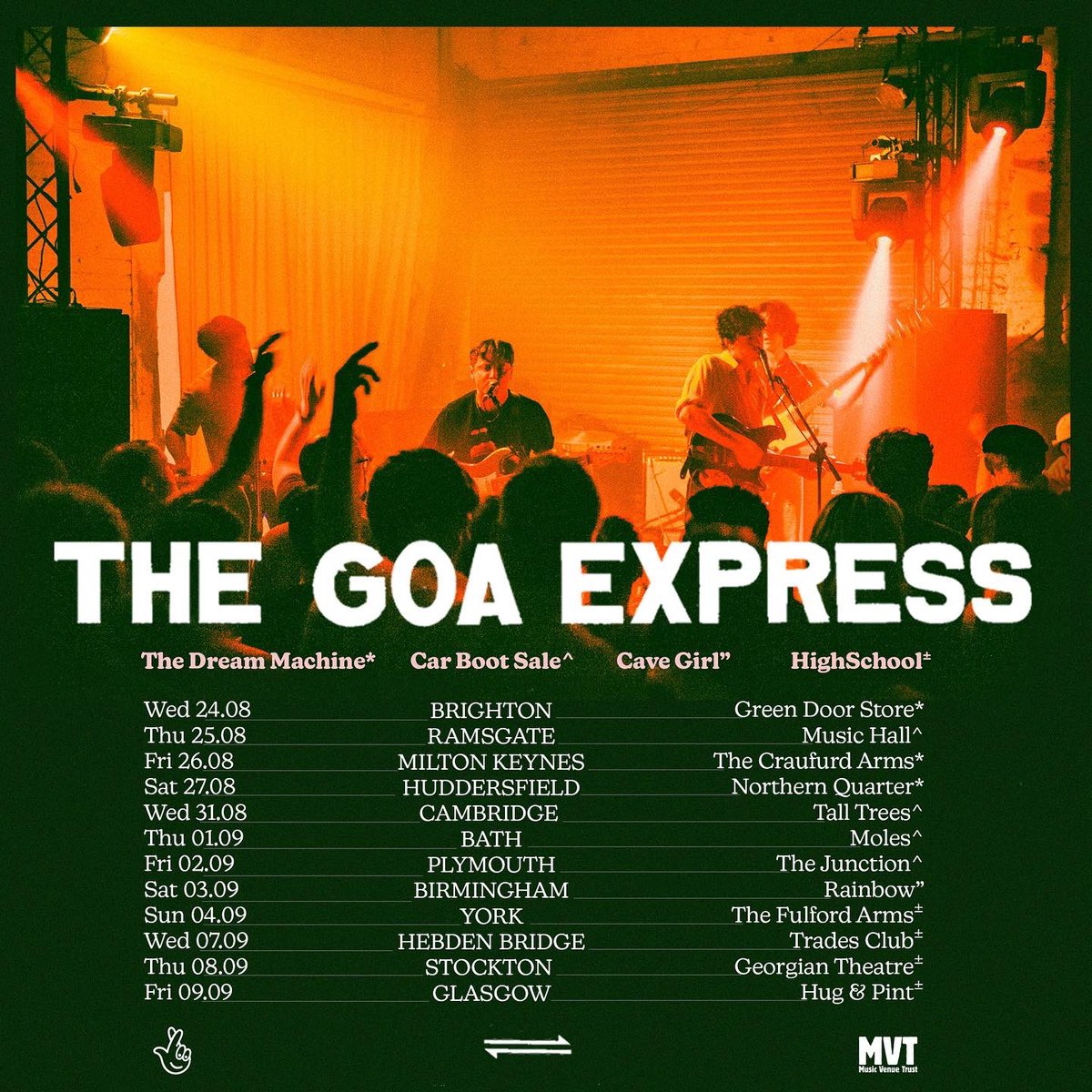 THE GOA EXPRESS (@thegoaexpress) on Twitter photo New songs, new towns & new faces
Tour starts 2 weeks on Wednesday in Brighton so last chance to grab tix here • thegoaexpress.lnk.to/Tour
BUY ONE GET ONE FREE
Shout out to <a href="/DreamMachineHQ/">The Dream Machine</a> <a href="/Carbootsaleband/">Car Boot Sale</a>, HighSch00L & Cave Girl for jumping on the dates!
Pic by @nicoleosrin 📸 New songs, new towns & new faces
Tour starts 2 weeks on Wednesday in Brighton so last chance to grab tix here • thegoaexpress.lnk.to/Tour
BUY ONE GET ONE FREE
Shout out to <a href="/DreamMachineHQ/">The Dream Machine</a> <a href="/Carbootsaleband/">Car Boot Sale</a>, HighSch00L & Cave Girl for jumping on the dates!
Pic by @nicoleosrin 📸