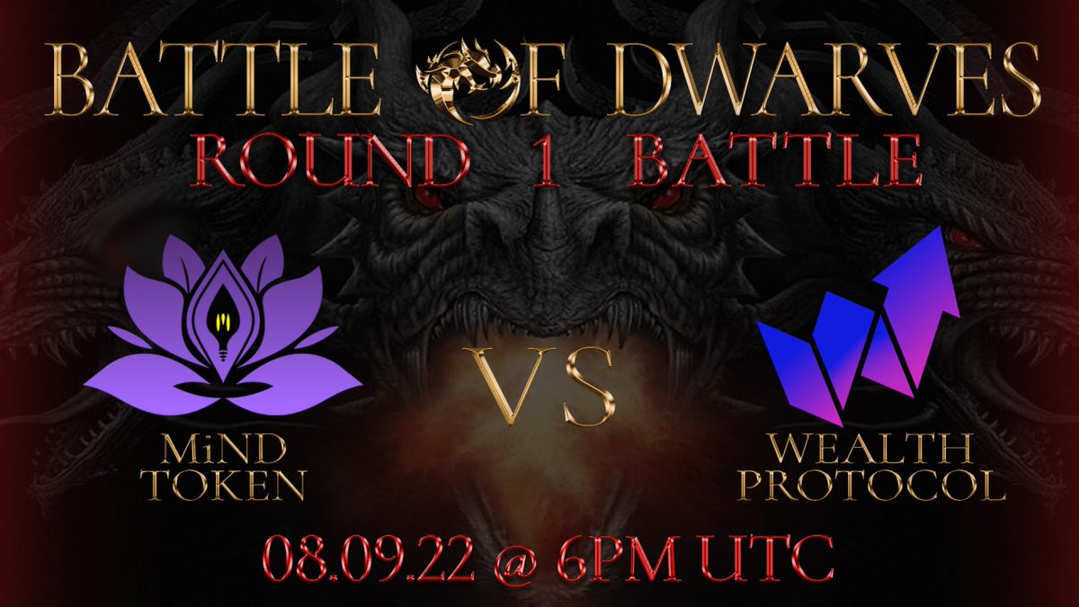 ⚔️GAME OF TOKENS - AUG 09 @ 6PM UTC⚔️
Join us at the GOT BATTLE ARENA for the FIRST EVER Battle of Tokens!!! MiND Token vs Wealth Protocol!!!
August 9th, 6PM UTC - t.me/GameOfTokens_B…